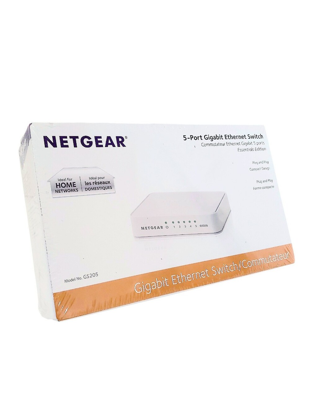 NETGEAR Compact 5-Port Gigabit Ethernet Switch Model GS205 White New Sealed